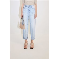 Vaquero mom fit de tiro alto Celeste