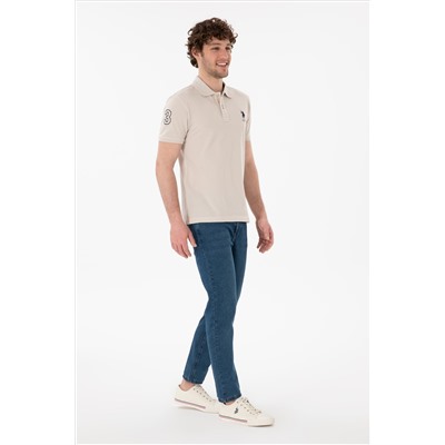 Erkek Slim Fit Polo Yaka Taş Basic Tişört