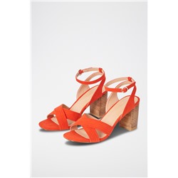 Sandalias de tacón Rojo