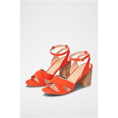 Sandalias de tacón Rojo