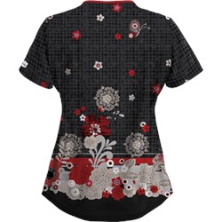 UA Butterfly Chic Black Scrub Top