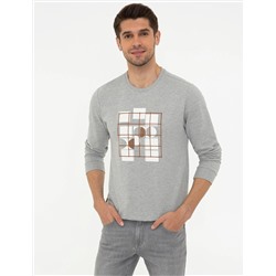 Açık Gri Melanj Sweatshirt