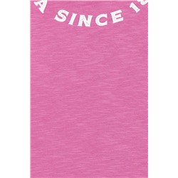 Kız Çocuk Pembe Bisiklet Yaka Crop Tişört