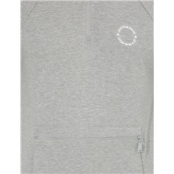 Açık Gri Melanj Regular Fit Kapüşonlu Sweatshirt