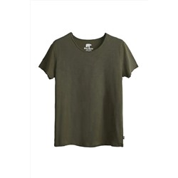 Bad Bear, V-neck T-shirt Haki Yeşil Basic Erkek Tişört