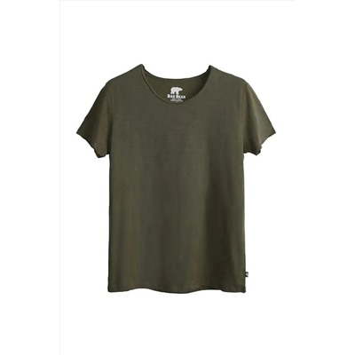 Bad Bear, V-neck T-shirt Haki Yeşil Basic Erkek Tişört