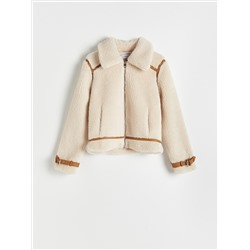Jacke in Lammfell-Optik