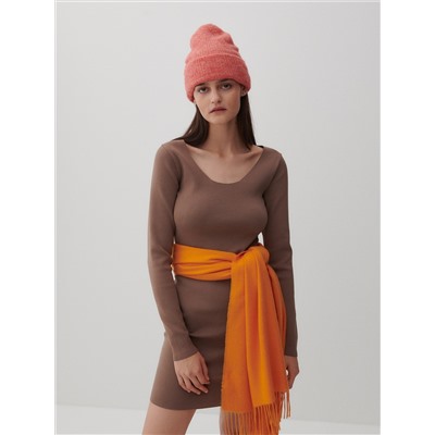 Strickkleid mit Gestreifter Struktur
