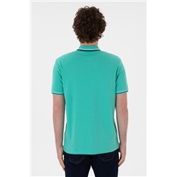Erkek Regular Fit Polo Yaka Mint Basic Tişört