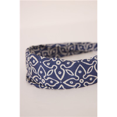 Diadema estampada azul