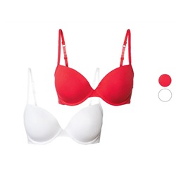 esmara® Damen Bügel BHs, 2 Stück, mit gepaddeten Cups