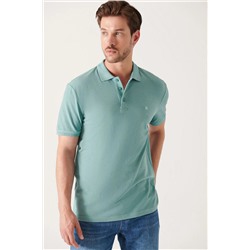 Su Yeşili %100 Pamuk Serin Tutan Polo Yaka T-Shirt