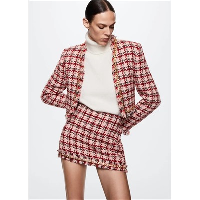 Minifalda tweed cadena -  Mujer | MANGO OUTLET Melilla