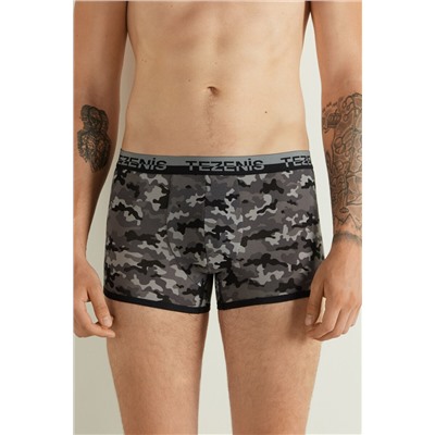 Retropants aus Baumwolle mit Print und Logobund