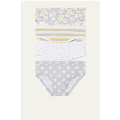 Baumwollslips mit Musterprint im 4er-Pack