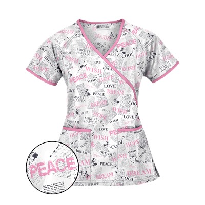 UA News Worthy White Mock Wrap Scrub Top