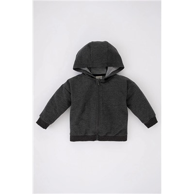 Defacto Erkek Bebek Kapüşonlu Fermuarlı Sweatshirt Kumaşı Hırka Z1944A223SP