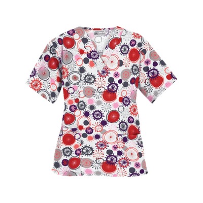UA Signature Circle White Scrub Top