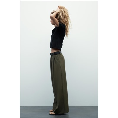 DOUBLE PLEAT TROUSERS WITH BELT