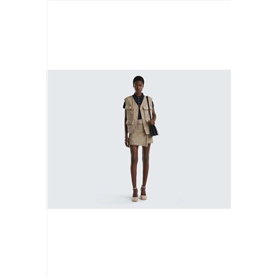 United Colors of Benetton Kadın Mix V Yaka Cepli Tüvit Yelek 123P22I4DJ004-904