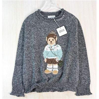 Женский милый шерстяной свитер толстой вязки с подвернутым краем