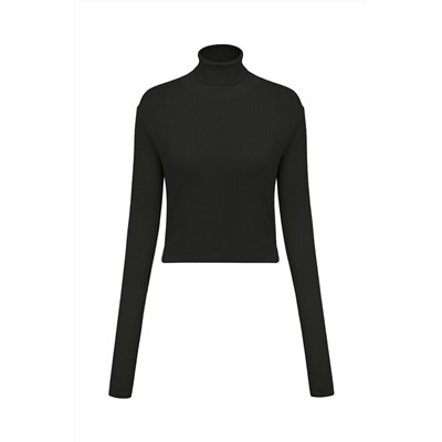 Jersey de lana y pelo de camello Negro