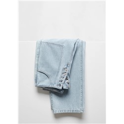 Jeans rectos crop botones