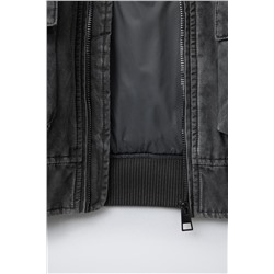 FADED-EFFECT BOMBER JACKET