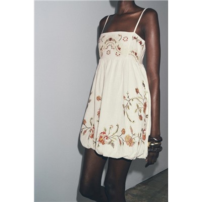 ZW COLLECTION FLORAL EMBROIDERY MINI DRESS