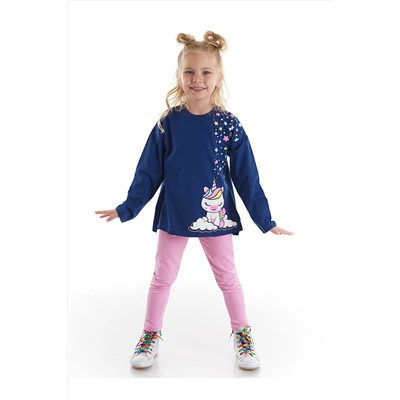 Denokids Yıldız Unicorn Kız Tunik Tayt Takım CFF-21K1-059