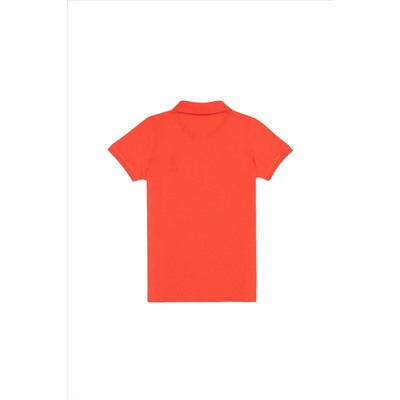 Erkek Çocuk Kırmızı Basic Polo Yaka T-Shirt