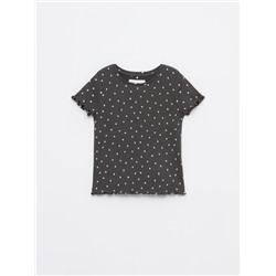 RIBBED PRINTED T-SHIRT