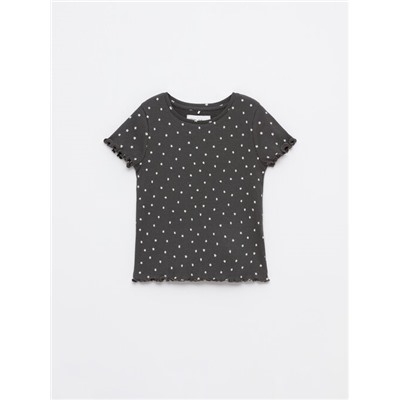 RIBBED PRINTED T-SHIRT