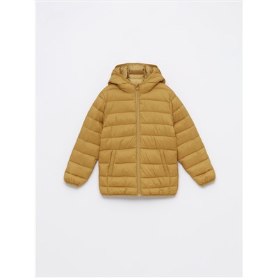 LIGHTWEIGHT HOODED PUFFER JACKET