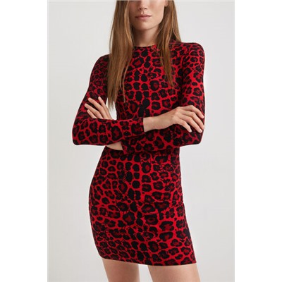 Vestido corto slim leopardo