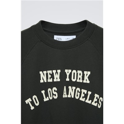 RAGLAN T-SHIRT WITH SLOGAN