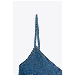 Z1975 DENIM STRAPPY MIDI DRESS