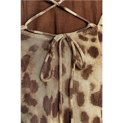 PRINTED TULLE MINI DRESS