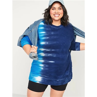 Oversized Specially Dyed Plus-Size Tunic Sweatshirt