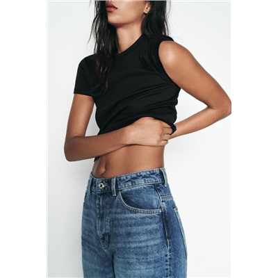 RIBBED SHORT SLEEVE T-SHIRT