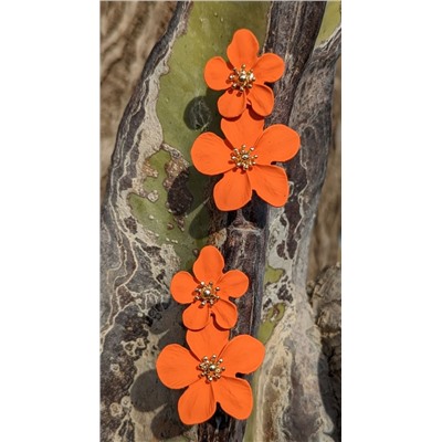 Ab.Zapatos PELLE Peque (550) Naranja oscuro+Pendientes flores PA37368 Naranja
