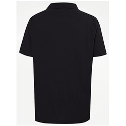 Black Short Sleeve School Polo Shirts 2 Pack