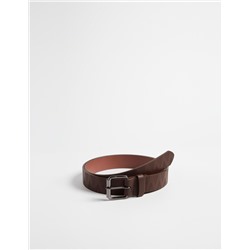 Embossed Belt, Men, Brown