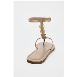 BEADED FLAT SANDALS