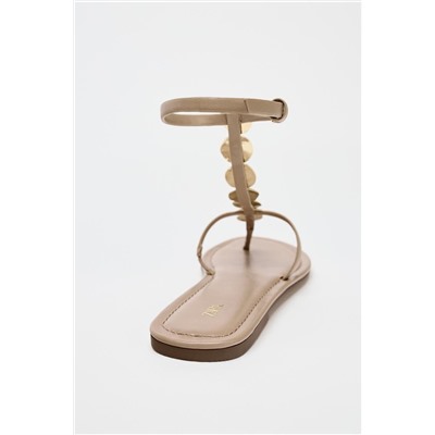 BEADED FLAT SANDALS