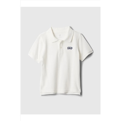 GAP, Erkek Bebek Kırık Beyaz Logo Polo Yaka T-shirt