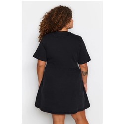 Antrasit Belden Açılan/Skater V Yaka Denim Elbise TBBSS23AH00078