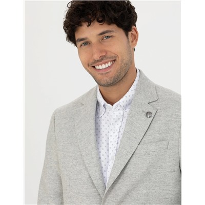 Açık Gri Slim Fit Ceket