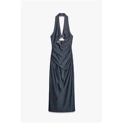 HALTER CUT-OUT MIDI DRESS