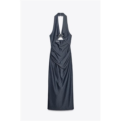 HALTER CUT-OUT MIDI DRESS